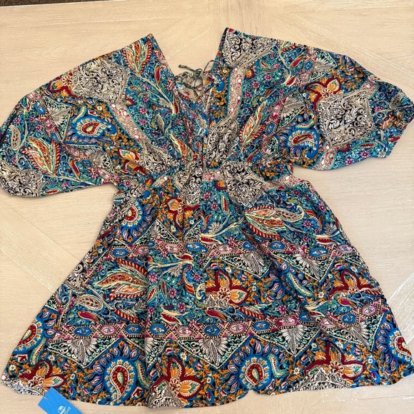 Cupshe Red, Yellow and Blue Flowy Beach Cover Up or Sundress - Picture 7 of 7